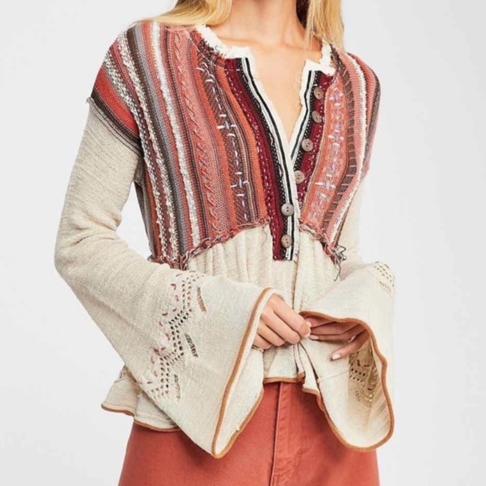Free People Striped Knit Cardigan - Picture 6 of 6